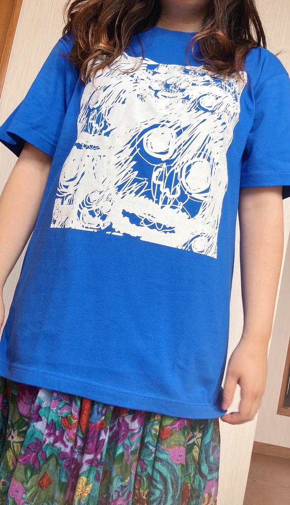 おじさんtシャツ青