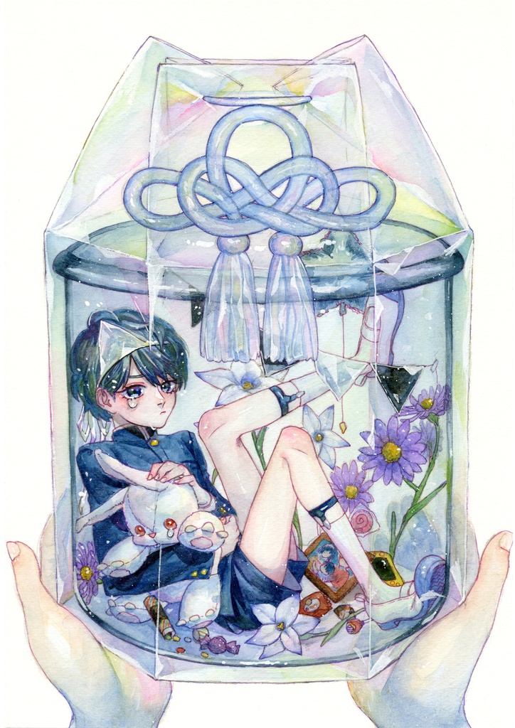 透明な骨壺 アクリルキーホルダー