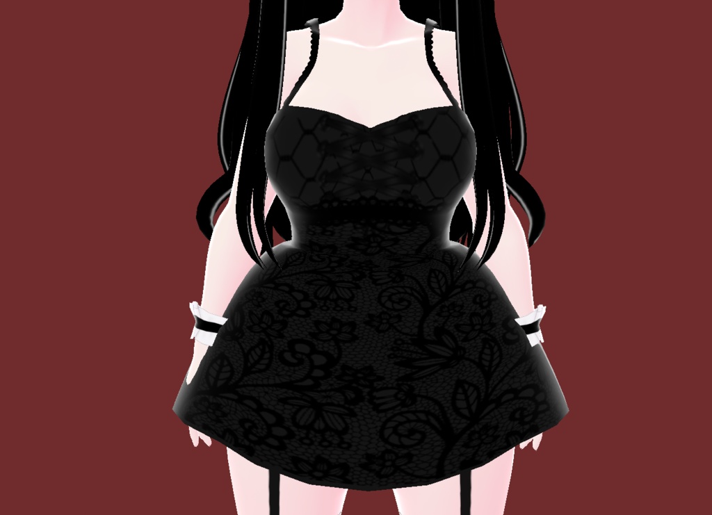 [VROID] Gothic Mini Dress ୨୧