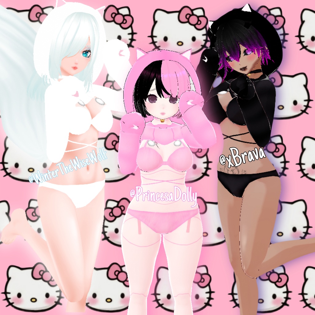 [VROID] Cat Plushie Hooded Bikini ビキニ