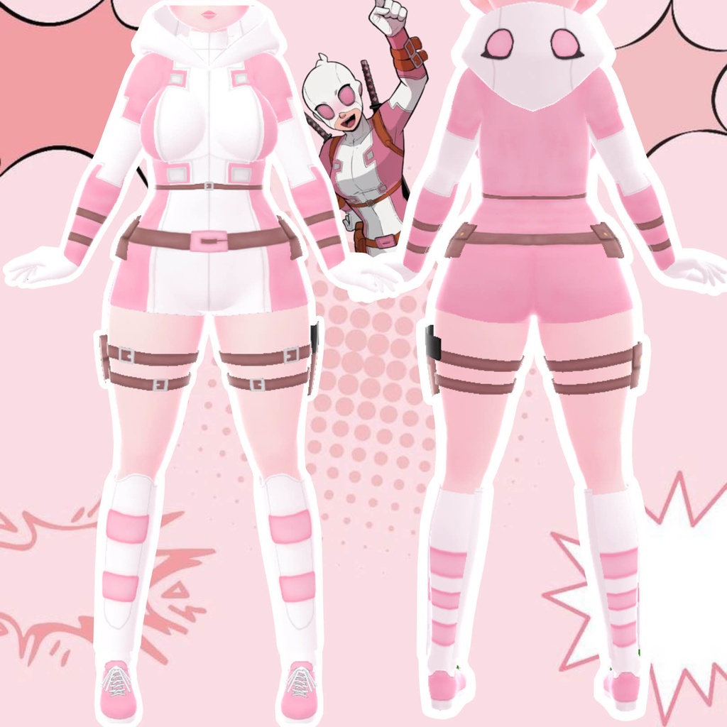 [VROID] GwenPool Cosplay Outfit and Shoes! グウェンプールの衣装