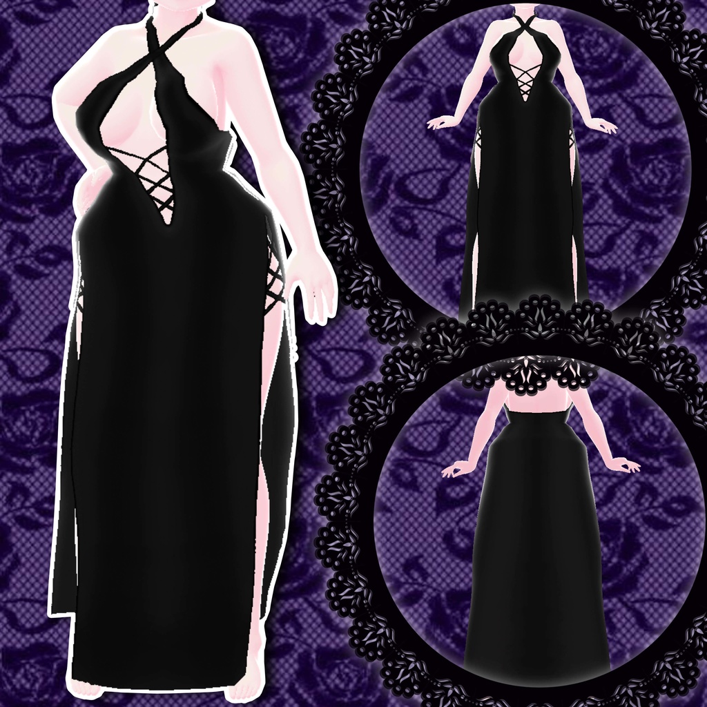 Black Elegant Dress ブラックドレス