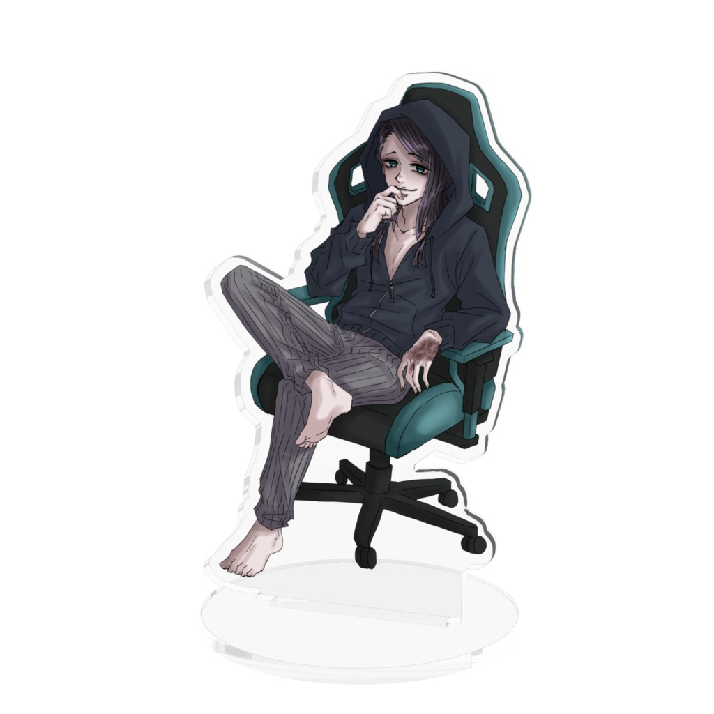 【鬼滅の刃】魘夢民尾（ブラックハッカー）アクリルスタンド（椅子シリーズ）