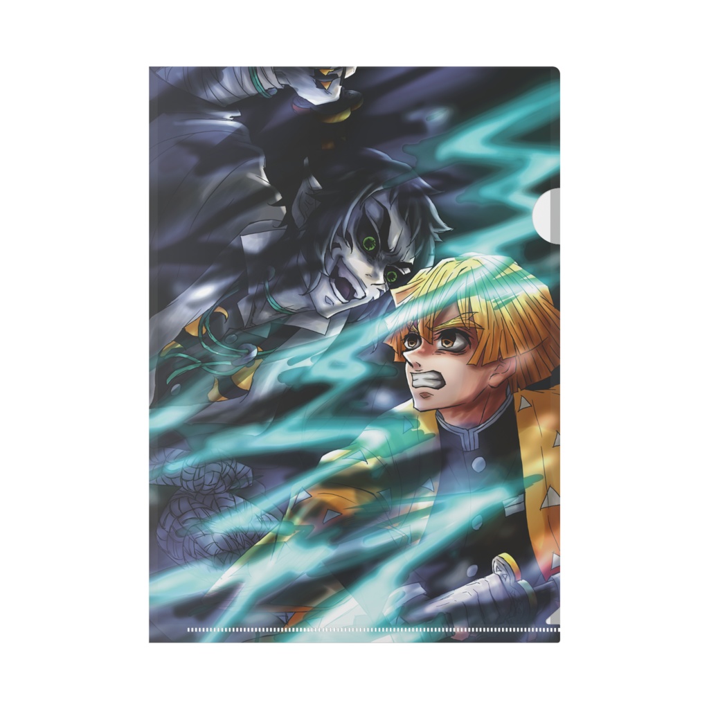 【鬼滅の刃】獪岳VS善逸（キービジュアル風）クリアファイル