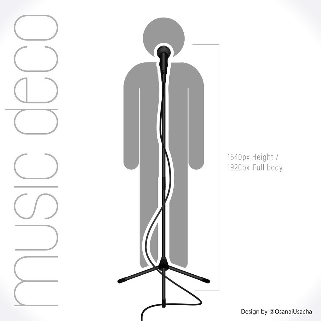 演奏配信用「スタンドスカルマイク」 音楽家のための配信アセット music deco「Stand Microphone」English Guide Included