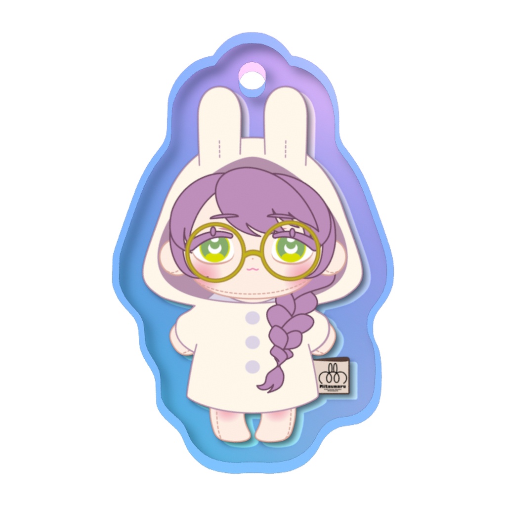 満丸うさちゃあの「めじるしチャーム」あまがっぱ(レインコート)Ver