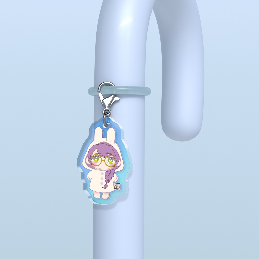 満丸うさちゃあの「めじるしチャーム」あまがっぱ(レインコート)Ver