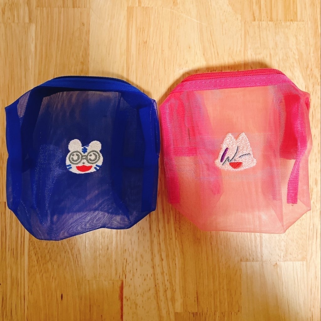 松晋アニマル刺繍メッシュポーチ