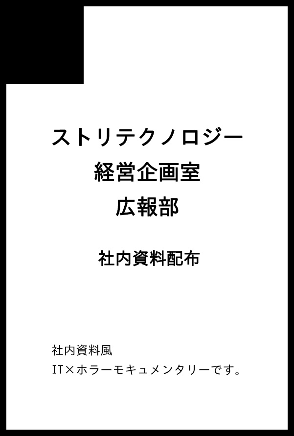 株式会社ストリテクノロジー 怪異ソリューション事業部 案件報告書 資料No.1