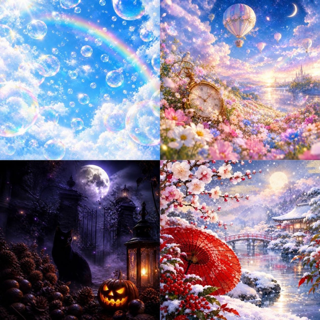 季節の幻想デジタルペーパー