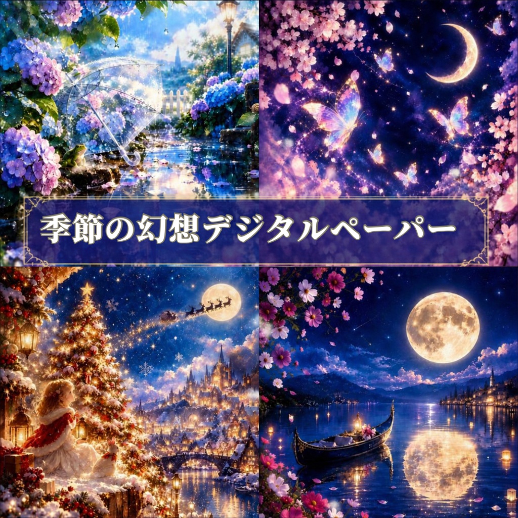 季節の幻想デジタルペーパー