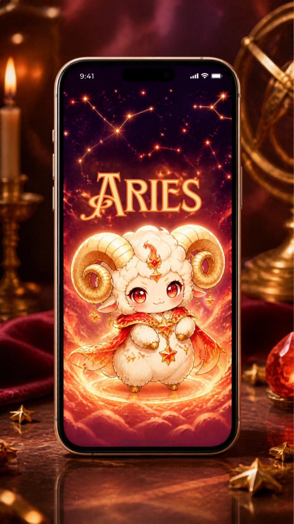 牡羊座スマホ壁紙3種セット|Aries Fantasy Wallpaper