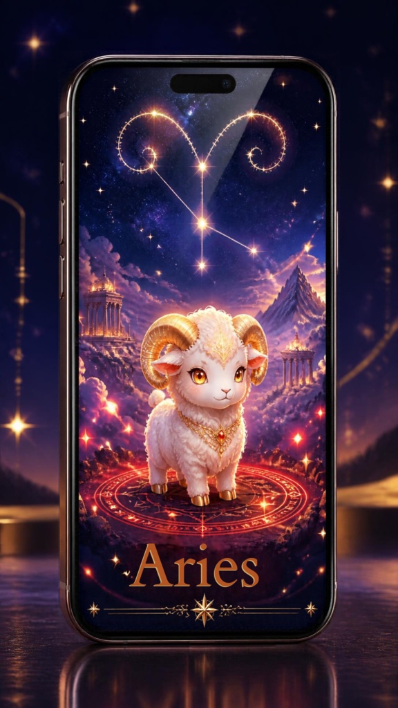 牡羊座スマホ壁紙3種セット|Aries Fantasy Wallpaper