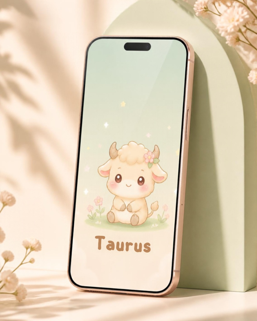 牡牛座スマホ壁紙3種セット|Taurus Fantasy Wallpaper