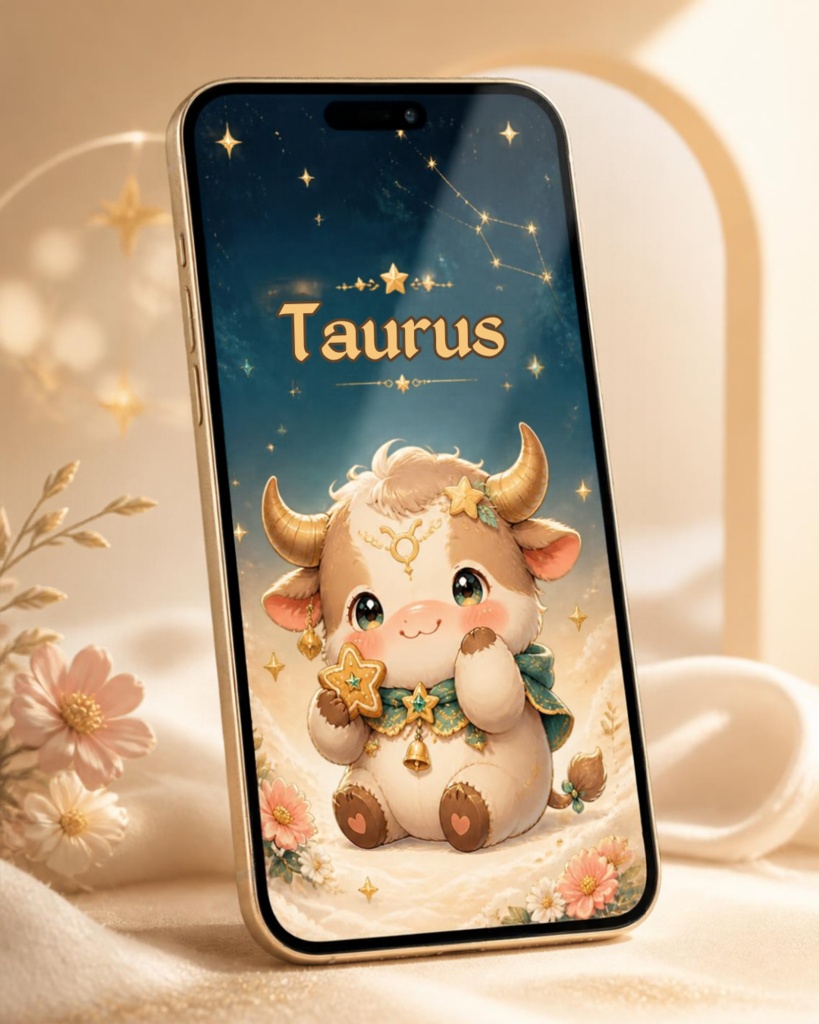 牡牛座スマホ壁紙3種セット|Taurus Fantasy Wallpaper