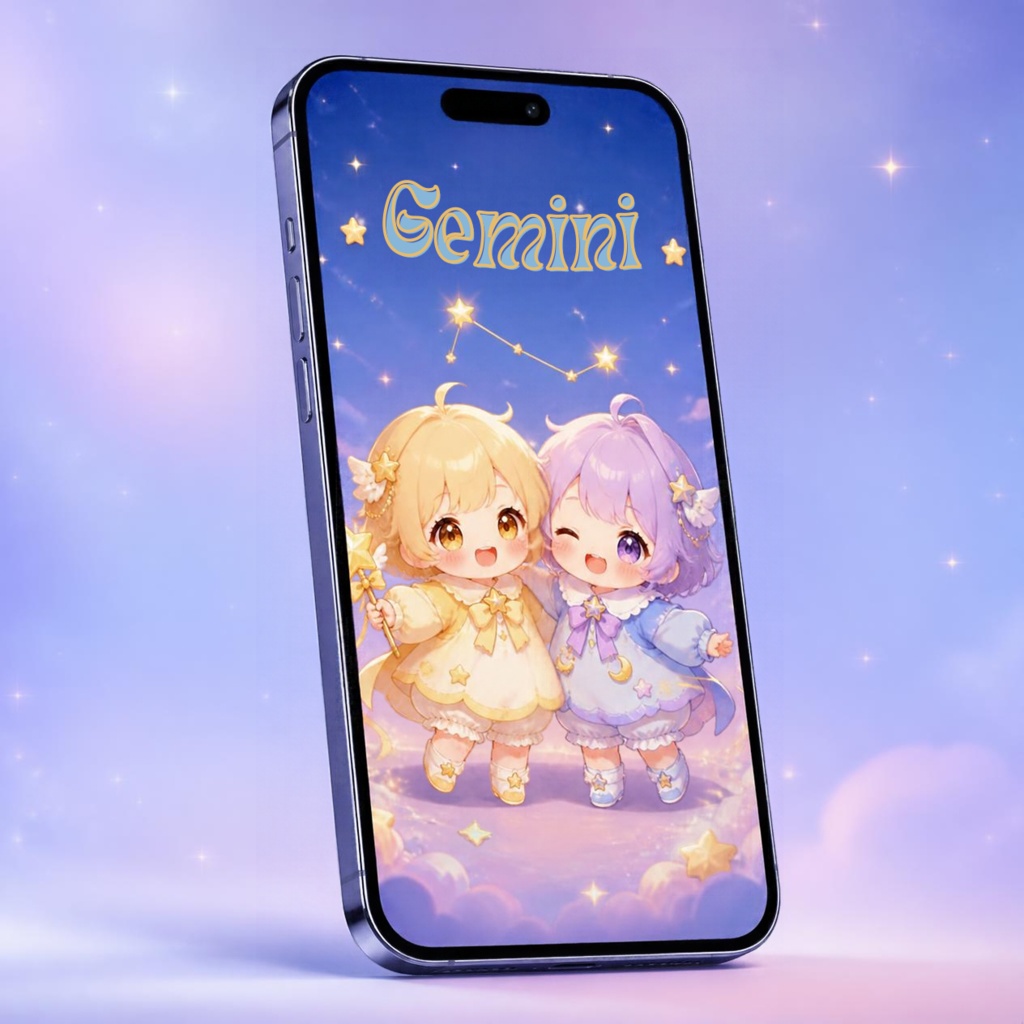 双子座スマホ壁紙3種セット|Gemini Fantasy Wallpaper