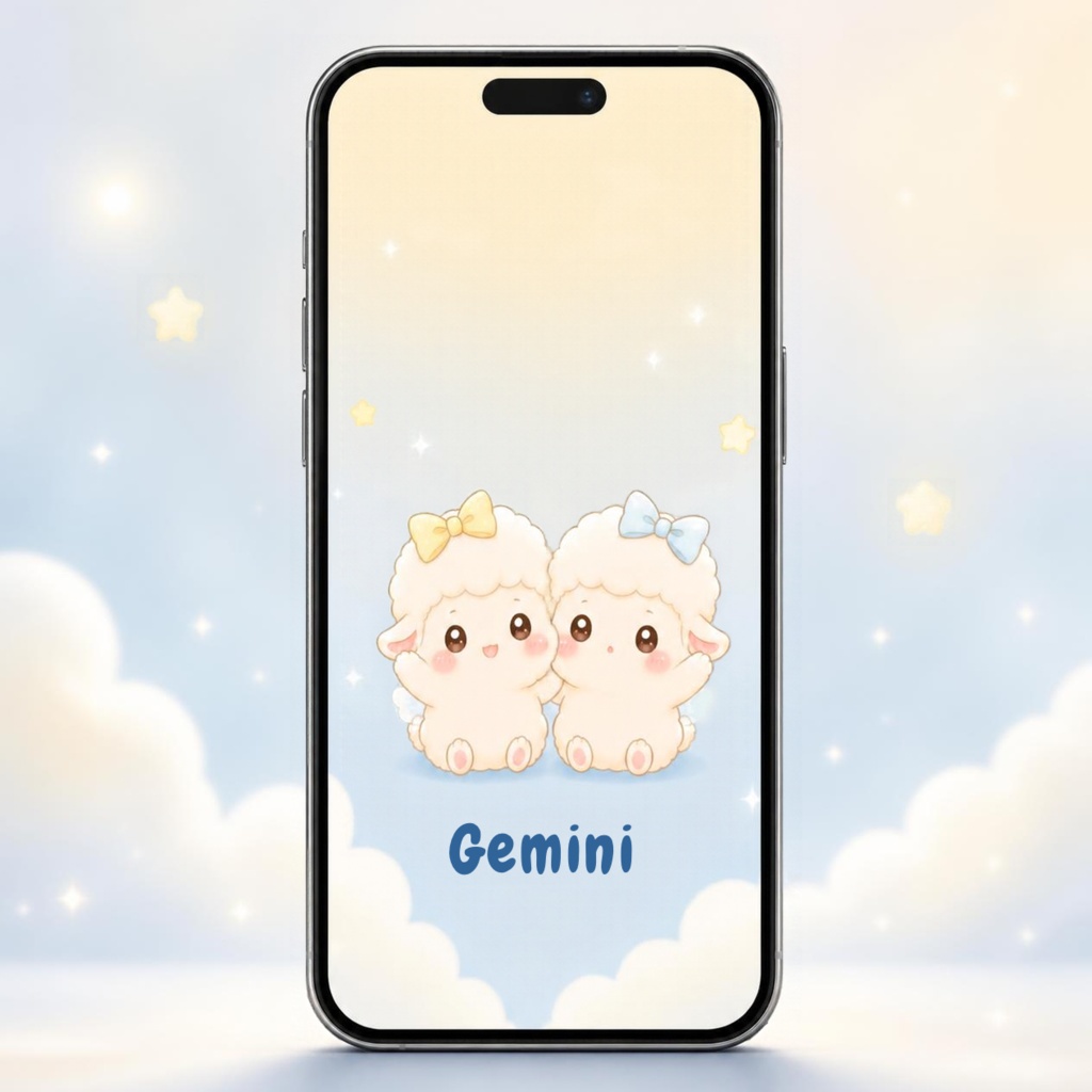 双子座スマホ壁紙3種セット|Gemini Fantasy Wallpaper