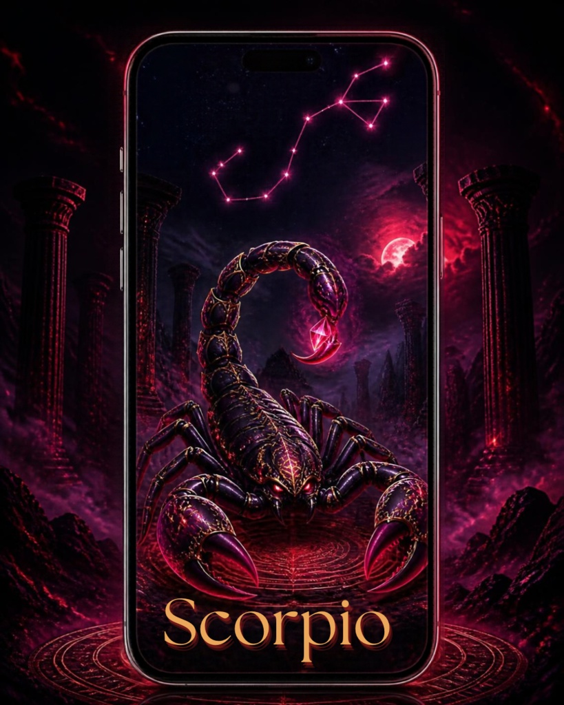 蠍座スマホ壁紙3種セット|Scorpio Fantasy Wallpaper