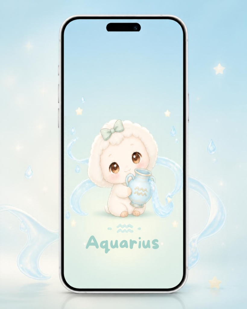 水瓶座スマホ壁紙3種セット|Aquarius
