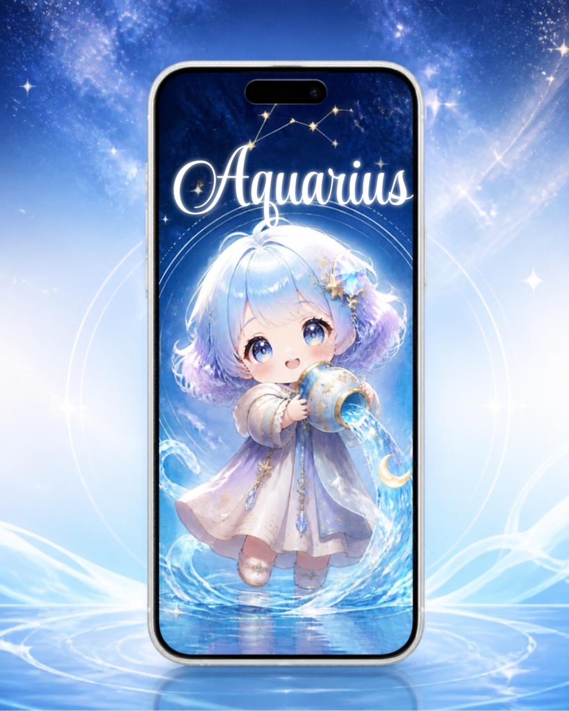水瓶座スマホ壁紙3種セット|Aquarius
