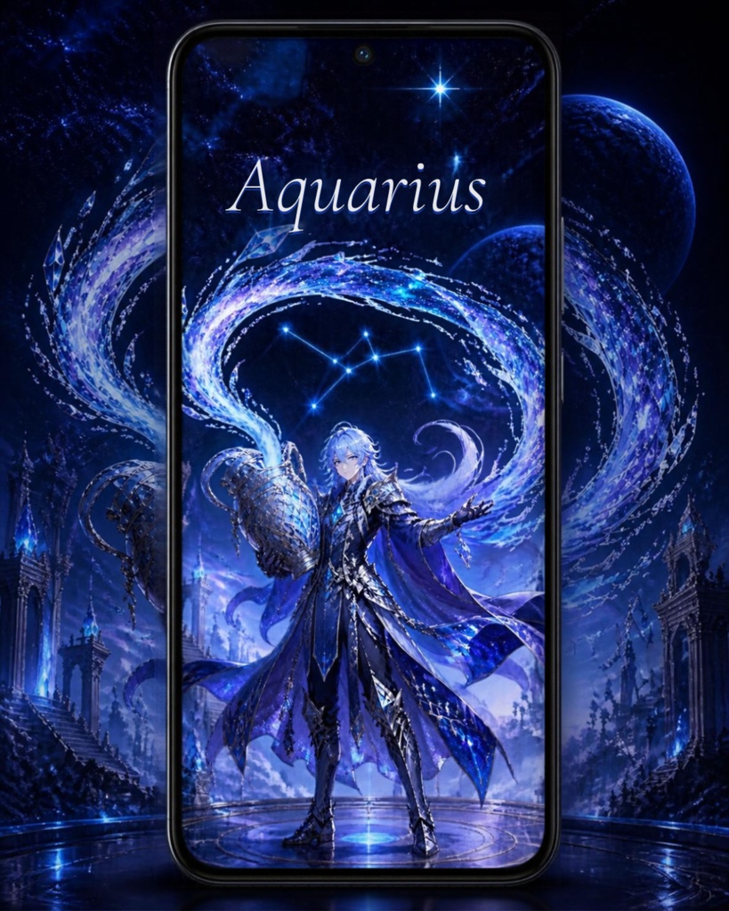 水瓶座スマホ壁紙3種セット|Aquarius