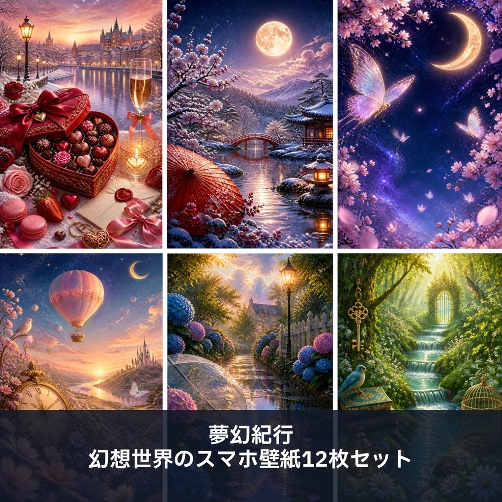 夢幻の世界｜幻想ファンタジー スマホ壁紙コレクション12枚セット