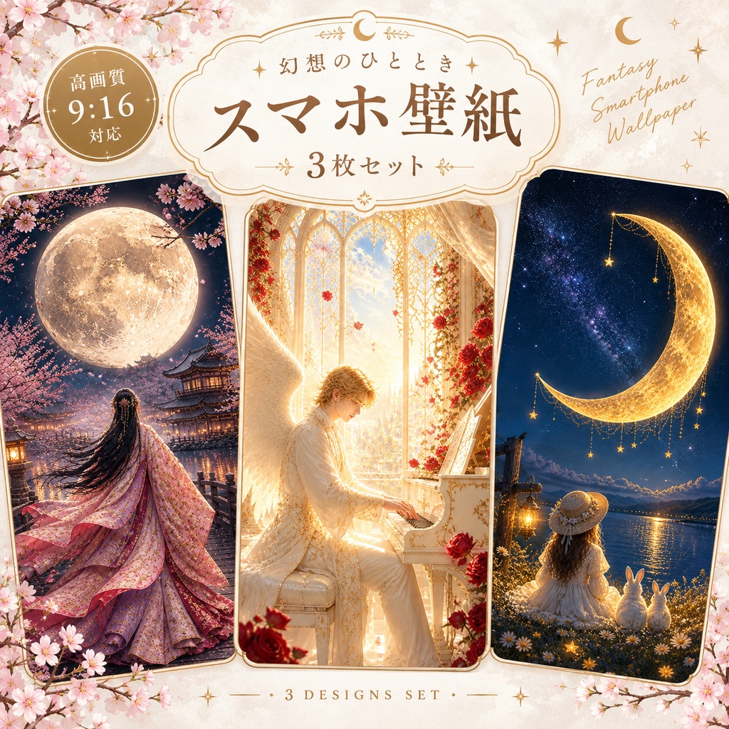 幻想のひととき｜スマホ壁紙3枚セット