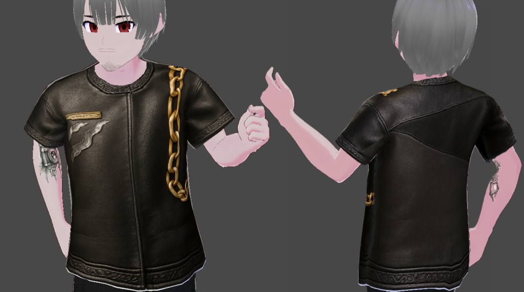 ⚔️Bad Boy Collection – 4 Rebel Shirts for Avatars (Masculine VTuber Wear)