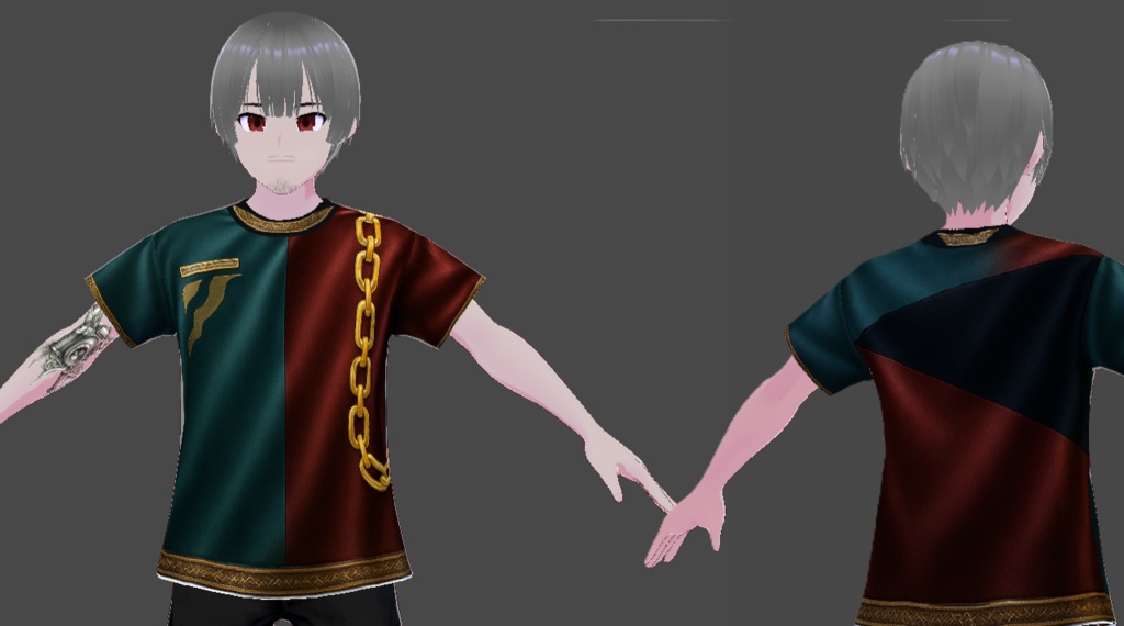 ⚔️Bad Boy Collection – 4 Rebel Shirts for Avatars (Masculine VTuber Wear)