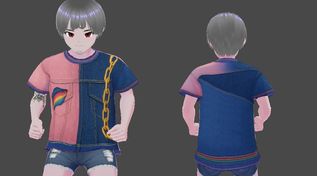 ⚔️Bad Boy Collection – 4 Rebel Shirts for Avatars (Masculine VTuber Wear)