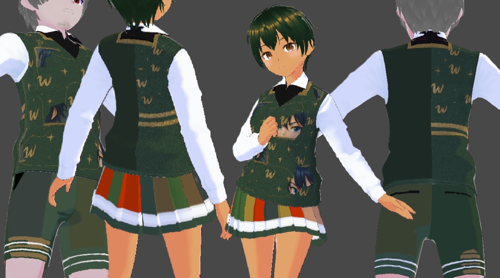 🏫 プライベートパーティーユニフォームコレクション – アバター用エレガントな衣装5着(男性/女性)