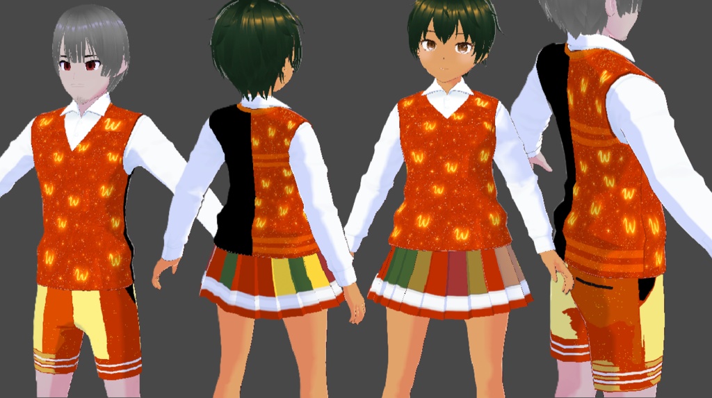 🏫 プライベートパーティーユニフォームコレクション – アバター用エレガントな衣装5着(男性/女性)