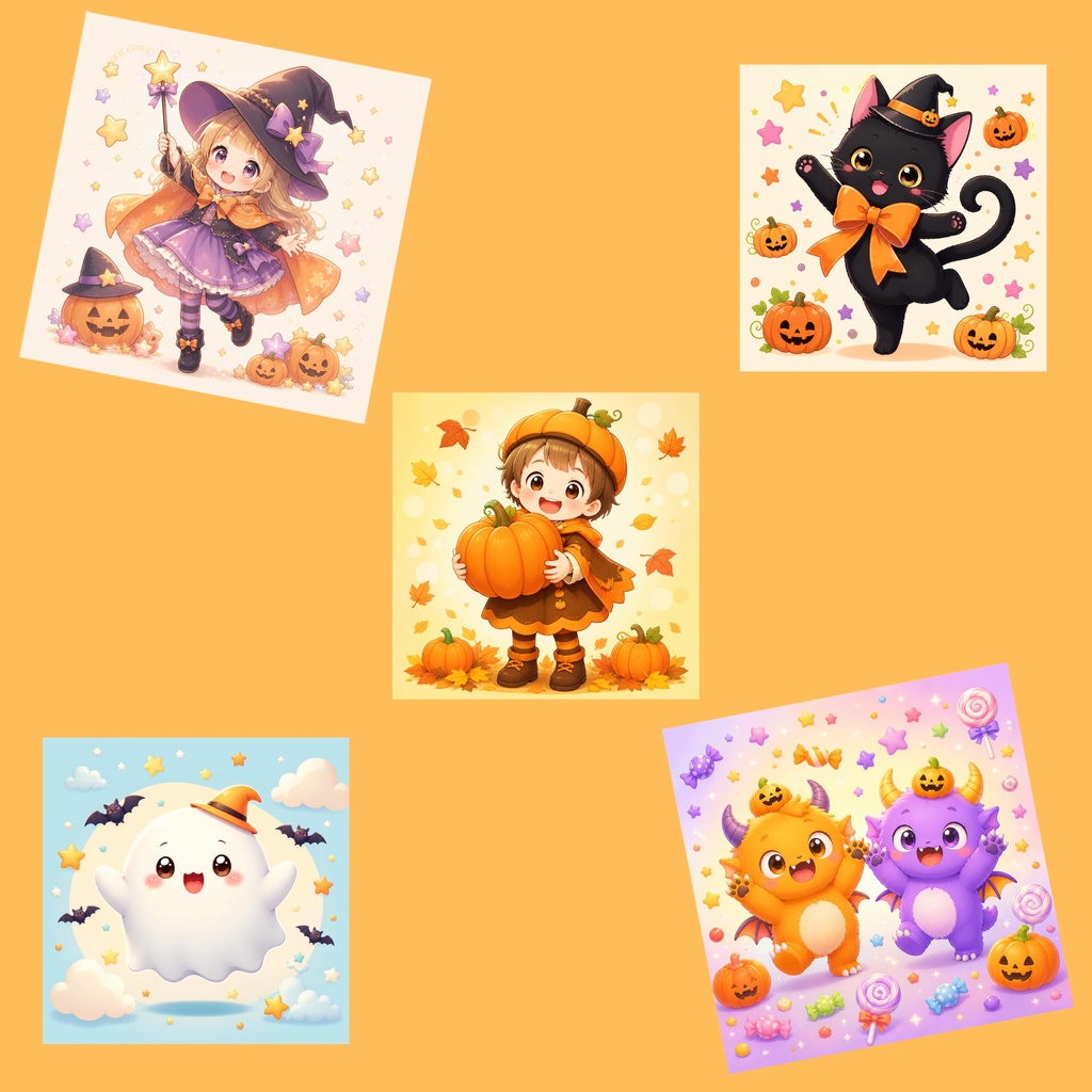 【ハロウィン】デジタルペーパー　7枚セット