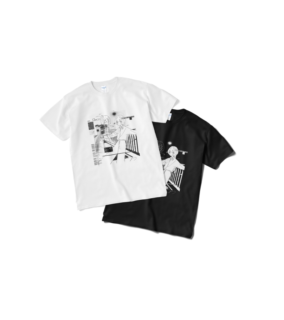 「幽霊みたい」Tシャツ【ホワイト/ブラック】