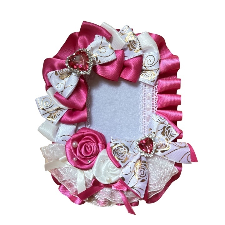 デコカードケース 硬質ケース フリルデコ ハンドメイド 推し活 ラズベリーローズ