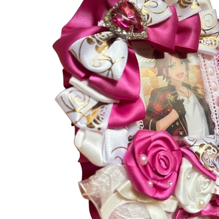 デコカードケース 硬質ケース フリルデコ ハンドメイド 推し活 ラズベリーローズ