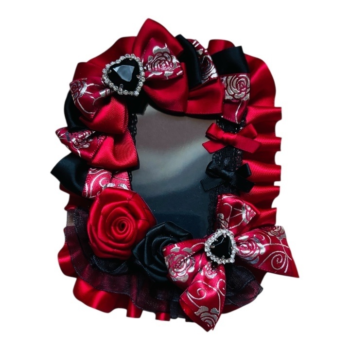 硬質デコカードケース フリルデコ B8 ハンドメイド 推し活 スカーレット