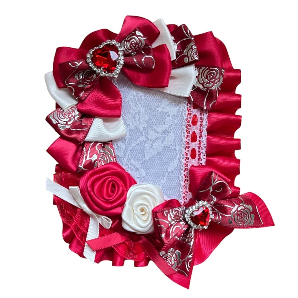 硬質デコカードケース フリルデコ B8 ハンドメイド 推し活 ルビー