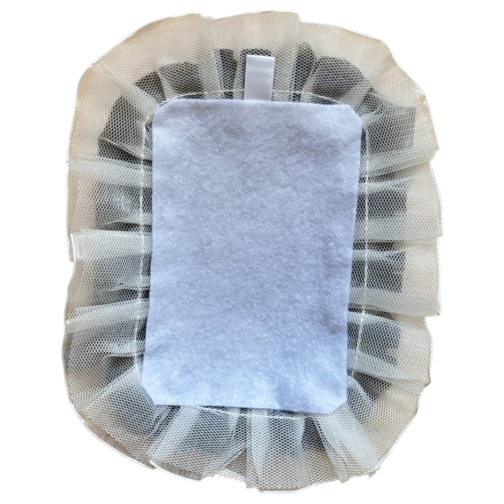 硬質デコカードケース フリルレースデコ ハンドメイド 推し活 ドレンデンブルー