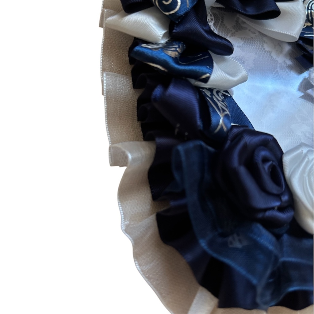 硬質デコカードケース フリルレースデコ ハンドメイド 推し活 ドレンデンブルー