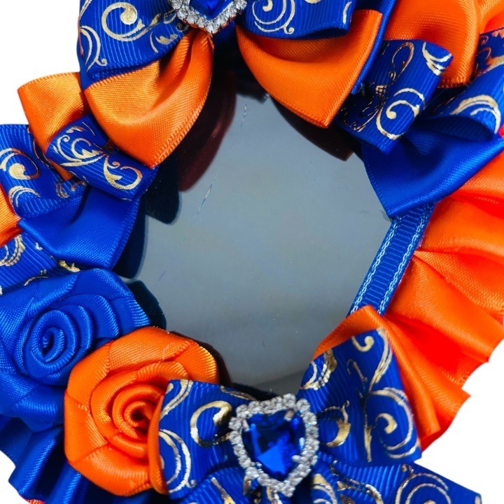 硬質デコカードケース フリルデコ ハンドメイド レースデコ 推し活 トリッドオレンジ