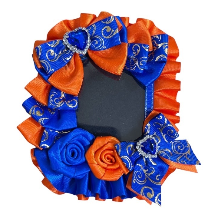 硬質デコカードケース フリルデコ ハンドメイド レースデコ 推し活 トリッドオレンジ