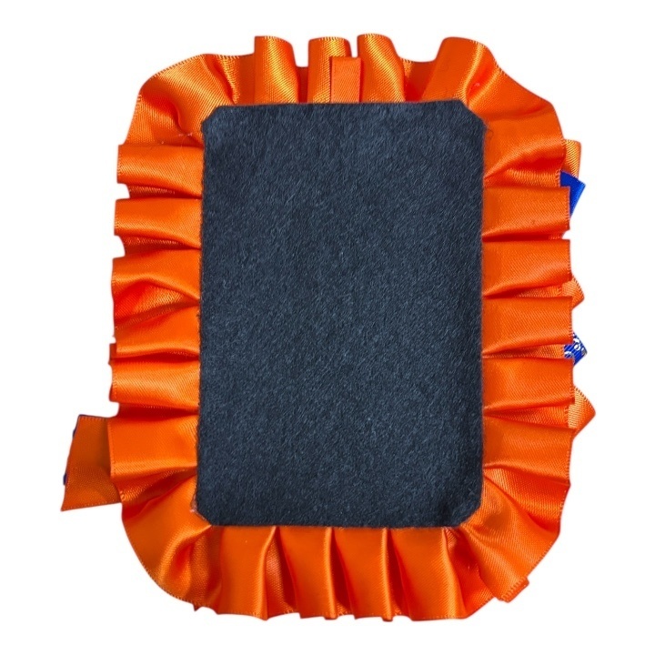 硬質デコカードケース フリルデコ ハンドメイド レースデコ 推し活 トリッドオレンジ