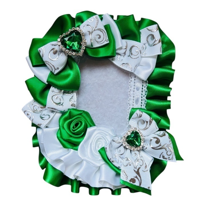 デコカードケース 硬質ケース フリルデコ ハンドメイド 推し活 エメラルド