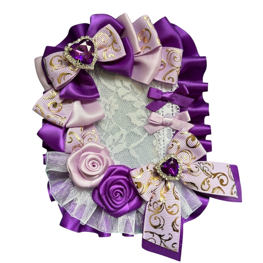 デコカードケース フリルデコ ハンドメイド レースデコ 推し活 パープル系