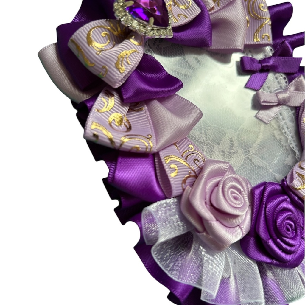 デコカードケース フリルデコ ハンドメイド レースデコ 推し活 パープル系