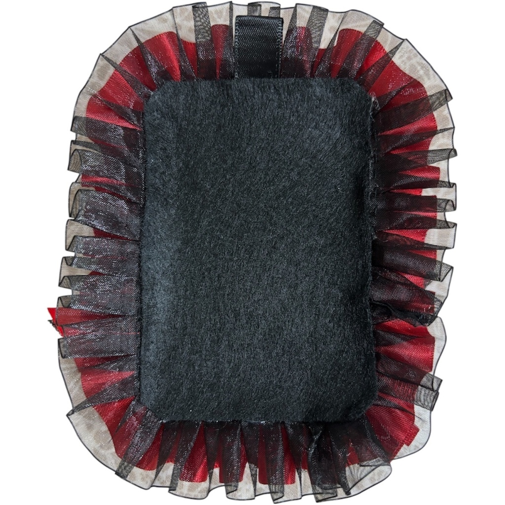 硬質デコカードケース フリルデコ B8 推し活 レッド