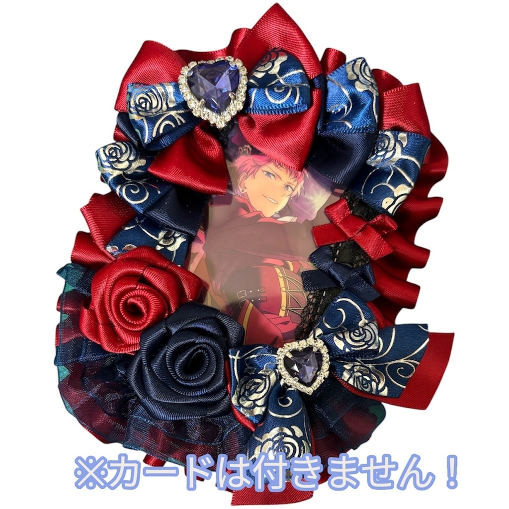 硬質デコカードケース　フリルデコ　B8 推し活　ハンドメイド　スカーレット