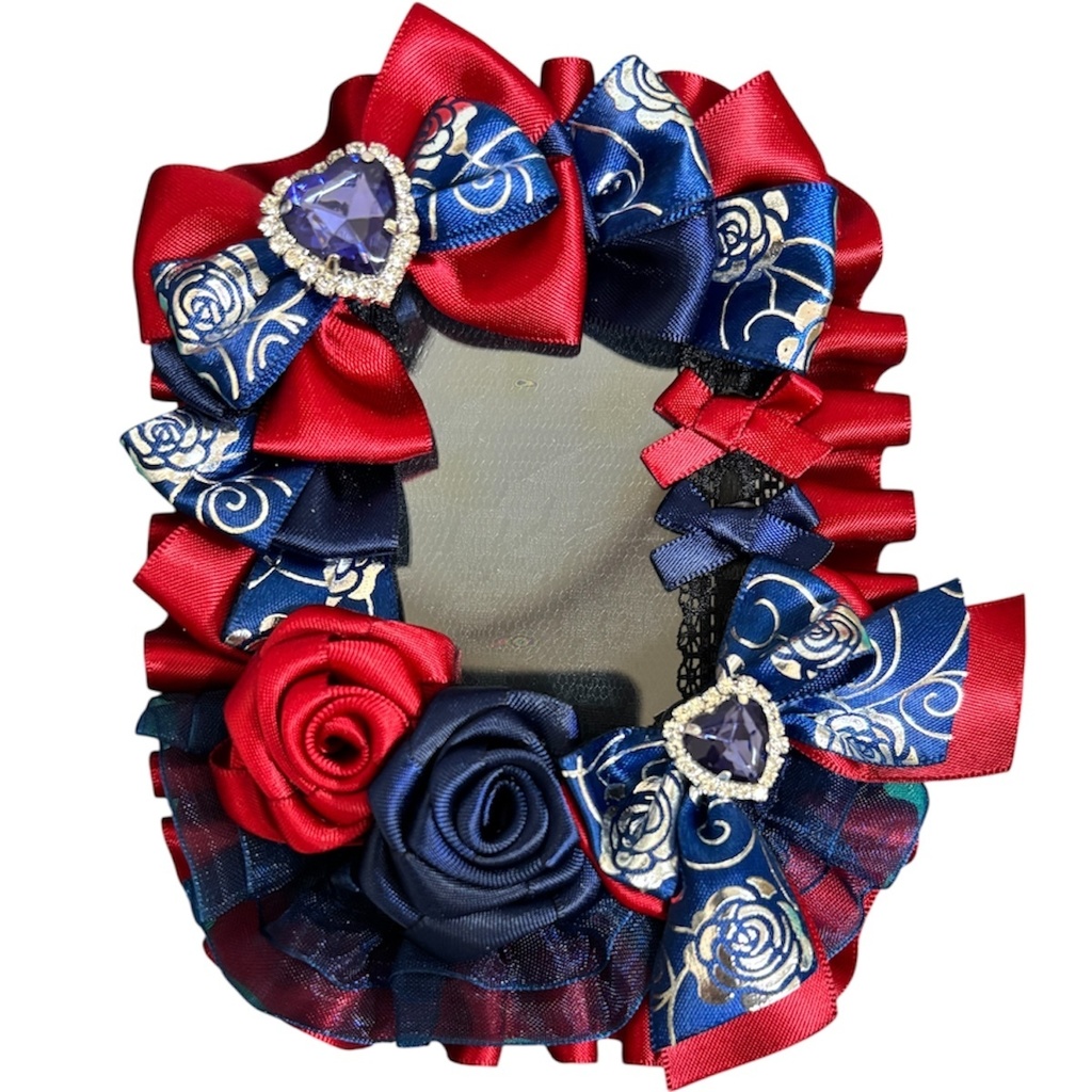 硬質デコカードケース フリルデコ B8 推し活 ハンドメイド スカーレット