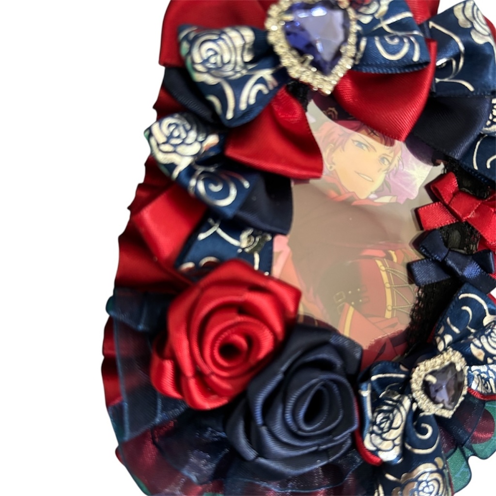 硬質デコカードケース フリルデコ B8 推し活 ハンドメイド スカーレット